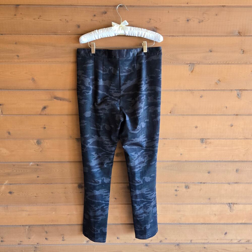 Soft Surroundings Willow Camo Pants Straight Leg 10 Ponte Knit Work Trouser - Picture 3 of 6